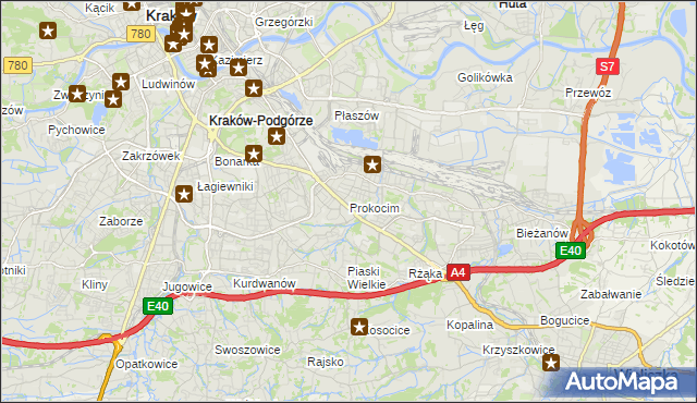 mapa Prokocim, Prokocim na mapie Targeo