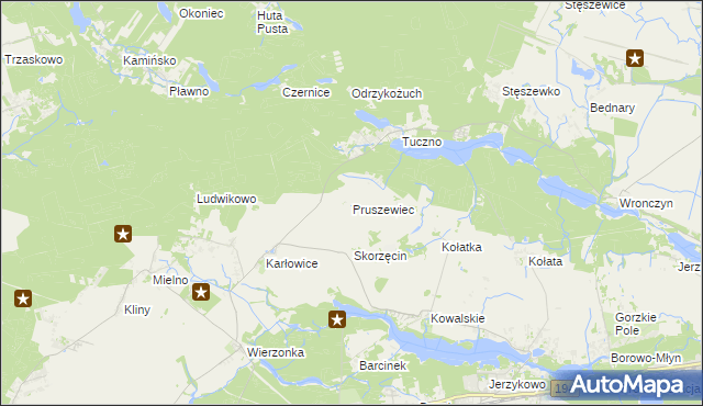 mapa Pruszewiec, Pruszewiec na mapie Targeo