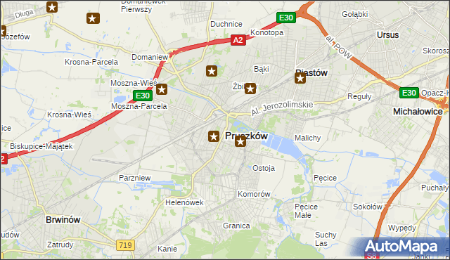 mapa Pruszków, Pruszków na mapie Targeo