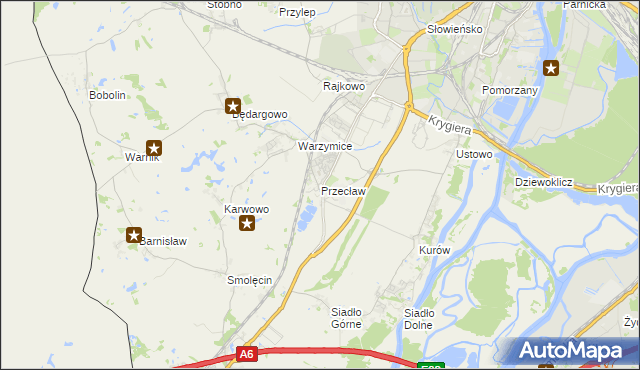 mapa Przecław gmina Kołbaskowo, Przecław gmina Kołbaskowo na mapie Targeo