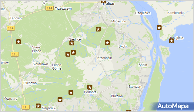 mapa Przęsocin, Przęsocin na mapie Targeo