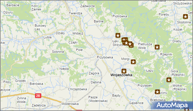 mapa Przybówka, Przybówka na mapie Targeo