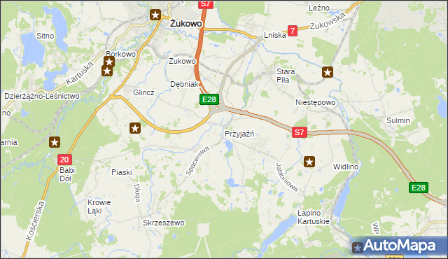 mapa Przyjaźń, Przyjaźń na mapie Targeo