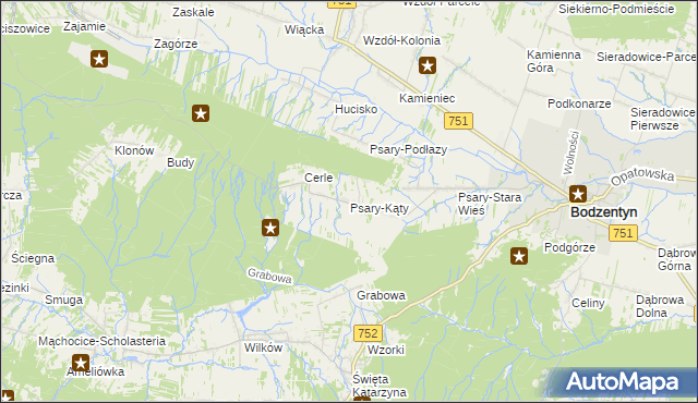 mapa Psary-Kąty, Psary-Kąty na mapie Targeo