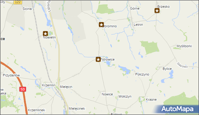 mapa Pstrowice, Pstrowice na mapie Targeo