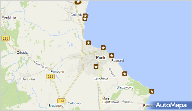 mapa Puck, Puck na mapie Targeo
