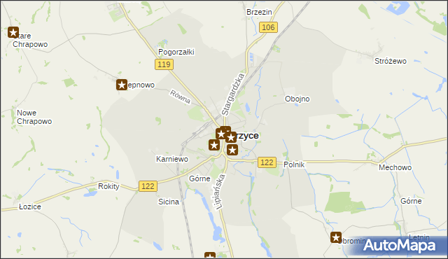 mapa Pyrzyce, Pyrzyce na mapie Targeo