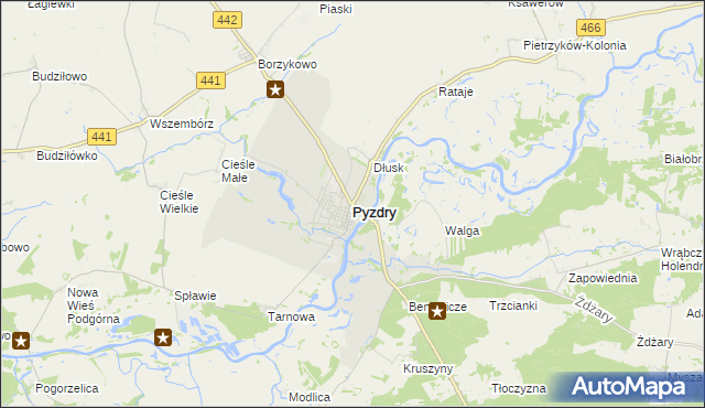 mapa Pyzdry, Pyzdry na mapie Targeo