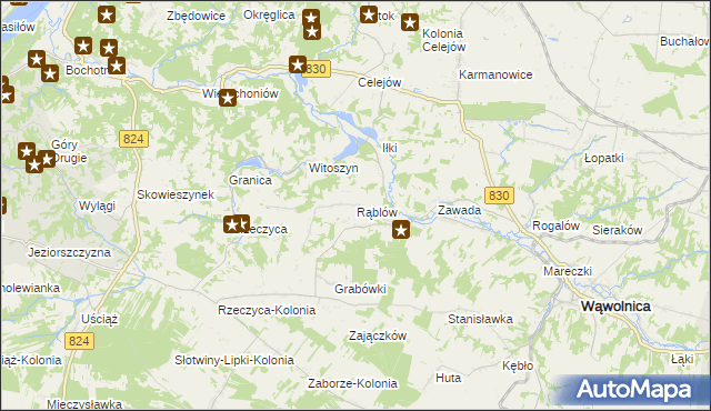 mapa Rąblów, Rąblów na mapie Targeo