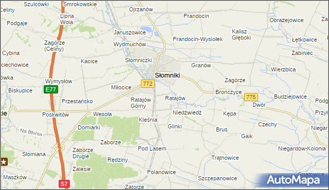 mapa Ratajów, Ratajów na mapie Targeo