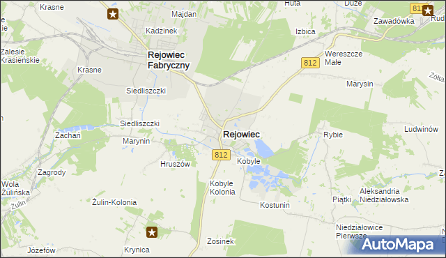 mapa Rejowiec powiat chełmski, Rejowiec powiat chełmski na mapie Targeo