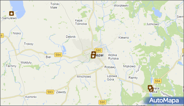 mapa Reszel, Reszel na mapie Targeo
