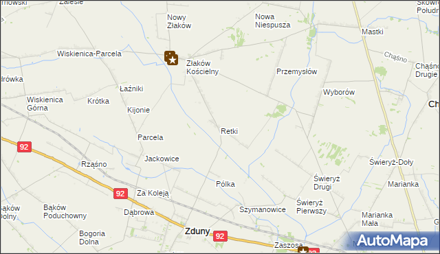 mapa Retki, Retki na mapie Targeo