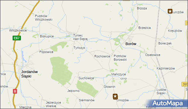 mapa Rochowice, Rochowice na mapie Targeo