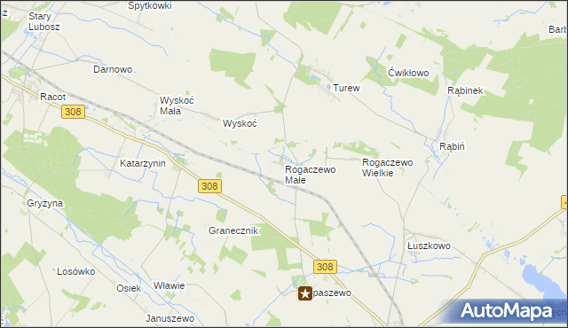 mapa Rogaczewo Małe, Rogaczewo Małe na mapie Targeo