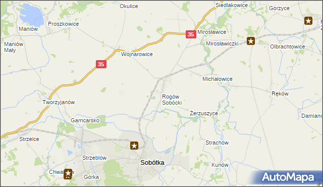 mapa Rogów Sobócki, Rogów Sobócki na mapie Targeo