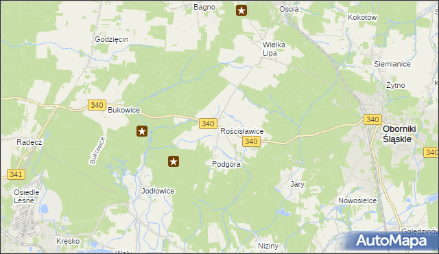 mapa Rościsławice, Rościsławice na mapie Targeo