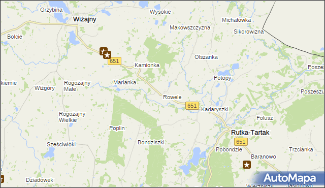 mapa Rowele, Rowele na mapie Targeo