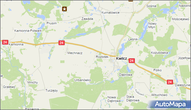 mapa Rozbitek, Rozbitek na mapie Targeo