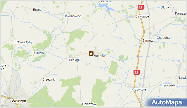 mapa Rożnów gmina Wołczyn, Rożnów gmina Wołczyn na mapie Targeo