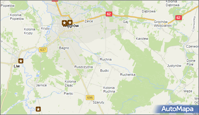 mapa Ruchna, Ruchna na mapie Targeo