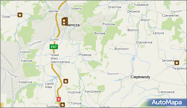 mapa Ruszkowice gmina Niemcza, Ruszkowice gmina Niemcza na mapie Targeo