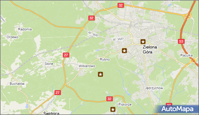 mapa Rybno gmina Świdnica, Rybno gmina Świdnica na mapie Targeo