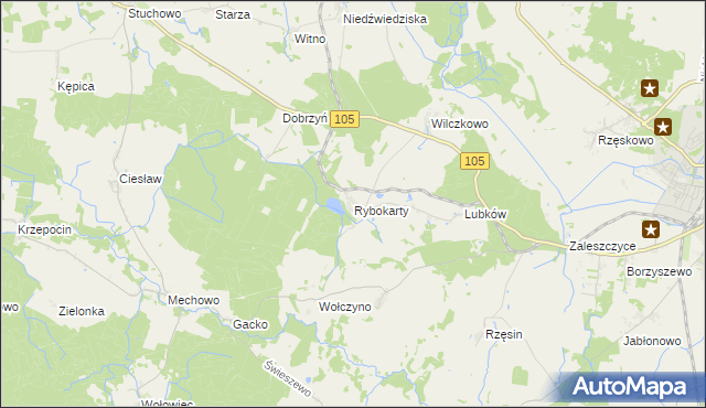 mapa Rybokarty, Rybokarty na mapie Targeo