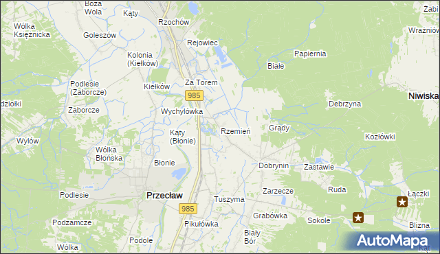 mapa Rzemień, Rzemień na mapie Targeo