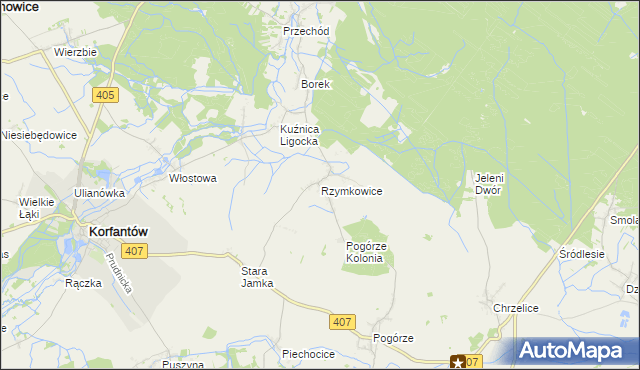 mapa Rzymkowice, Rzymkowice na mapie Targeo