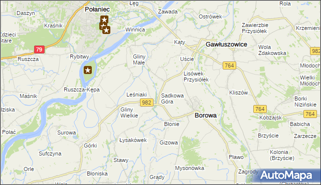 mapa Sadkowa Góra, Sadkowa Góra na mapie Targeo