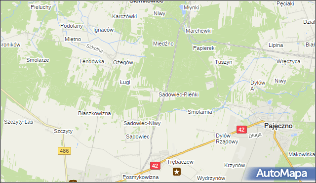 mapa Sadowiec-Pieńki, Sadowiec-Pieńki na mapie Targeo