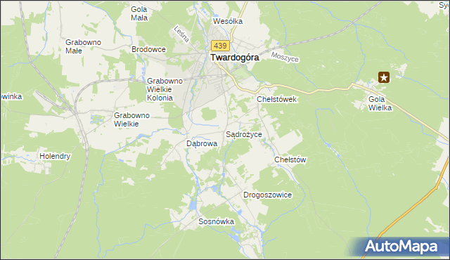 mapa Sądrożyce, Sądrożyce na mapie Targeo