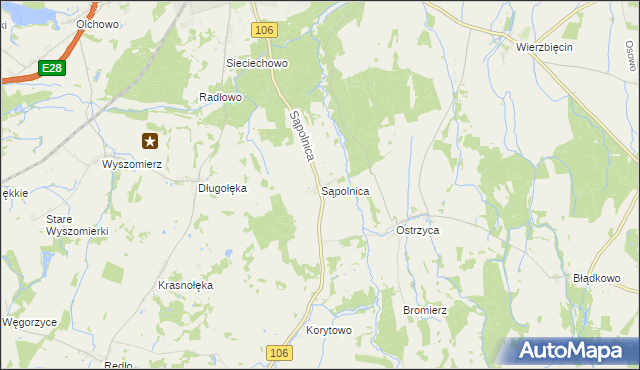 mapa Sąpolnica, Sąpolnica na mapie Targeo