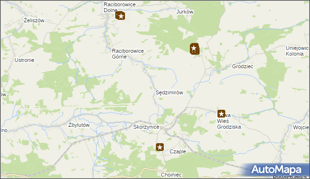 mapa Sędzimirów, Sędzimirów na mapie Targeo