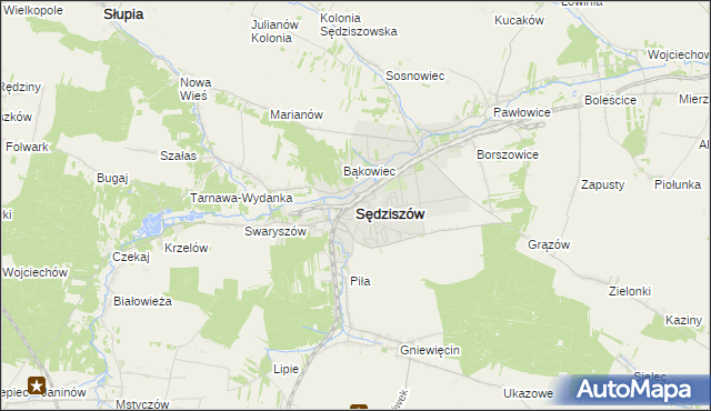 mapa Sędziszów, Sędziszów na mapie Targeo