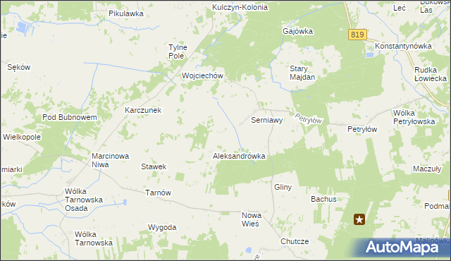 mapa Serniawy-Kolonia, Serniawy-Kolonia na mapie Targeo