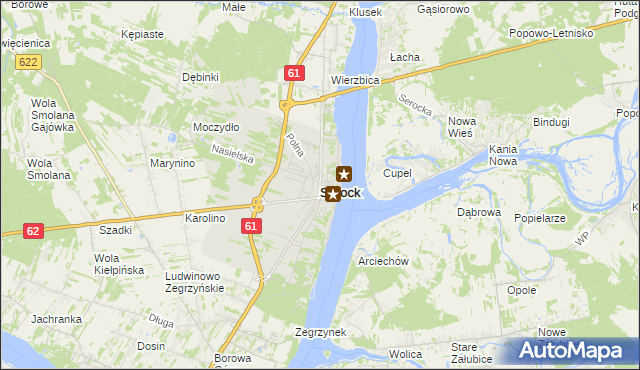 mapa Serock powiat legionowski, Serock powiat legionowski na mapie Targeo