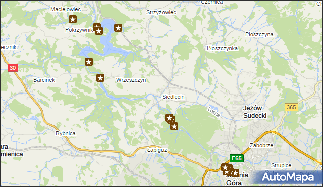 mapa Siedlęcin, Siedlęcin na mapie Targeo