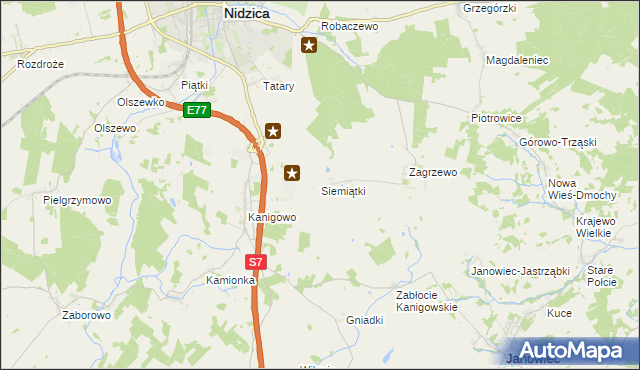 mapa Siemiątki, Siemiątki na mapie Targeo