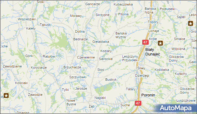 mapa Sierockie, Sierockie na mapie Targeo