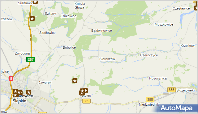 mapa Sieroszów, Sieroszów na mapie Targeo