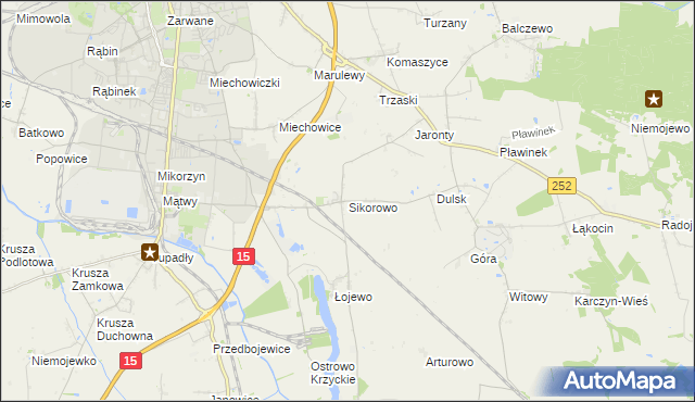 mapa Sikorowo gmina Inowrocław, Sikorowo gmina Inowrocław na mapie Targeo