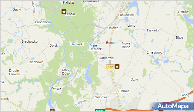 mapa Skarszewo gmina Świecie, Skarszewo gmina Świecie na mapie Targeo