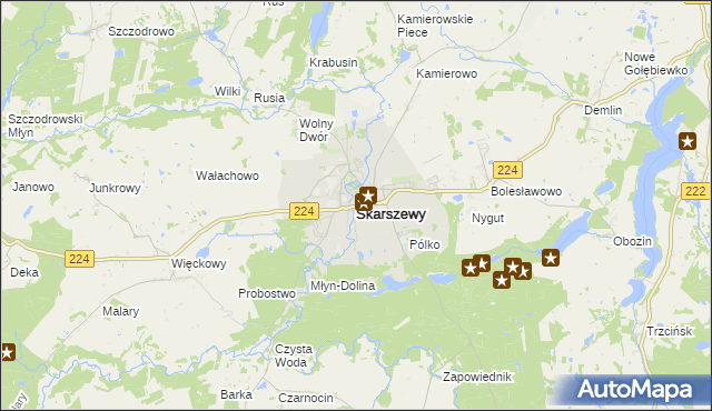 mapa Skarszewy powiat starogardzki, Skarszewy powiat starogardzki na mapie Targeo