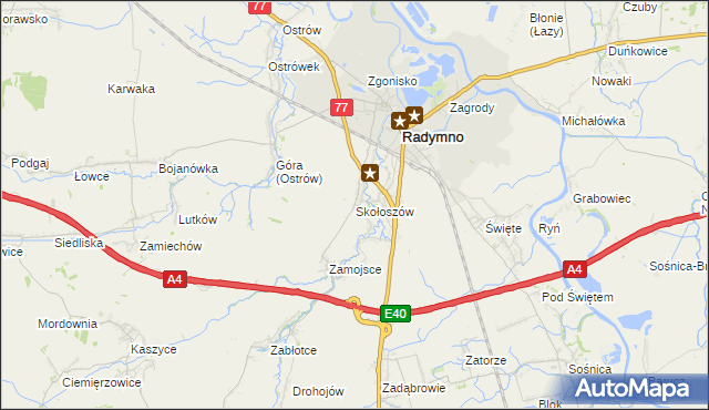 mapa Skołoszów, Skołoszów na mapie Targeo