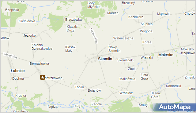 mapa Skomlin, Skomlin na mapie Targeo