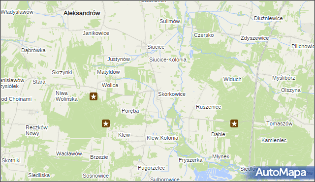 mapa Skórkowice, Skórkowice na mapie Targeo