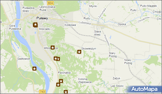 mapa Skowieszyn, Skowieszyn na mapie Targeo