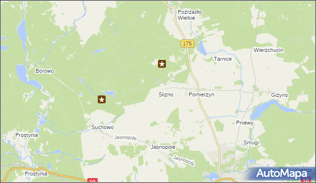 mapa Ślizno, Ślizno na mapie Targeo